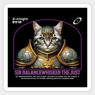 Libra Knight Cat: Zodiac Defender - Astrology Enthusiast's Collectible Sticker